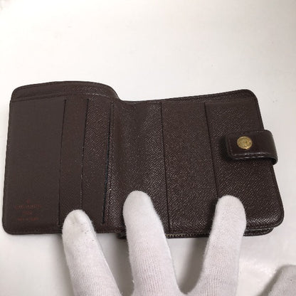 LOUIS VUITTON Bifold Wallet N61668 Damier canvas Brown Damier Compact zip