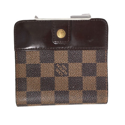 LOUIS VUITTON Bifold Wallet N61668 Damier canvas Brown Damier Compact zip