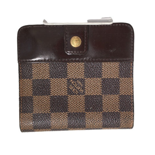 LOUIS VUITTON Bifold Wallet N61668 Damier canvas Brown Damier Compact zip