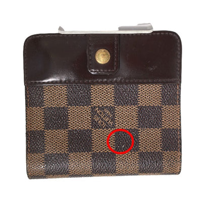 LOUIS VUITTON Bifold Wallet N61668 Damier canvas Brown Damier Compact zip