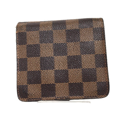 LOUIS VUITTON Bifold Wallet N61668 Damier canvas Brown Damier Compact zip
