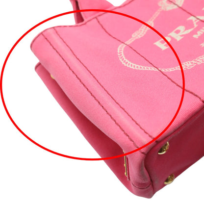 PRADA Tote Bag 1BG439 Cotton canvas pink Cotton canvas Canapa mini