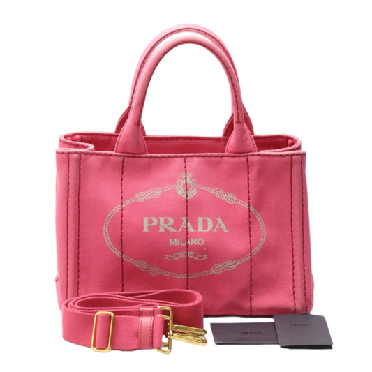 PRADA Tote Bag 1BG439 Cotton canvas pink Cotton canvas Canapa mini