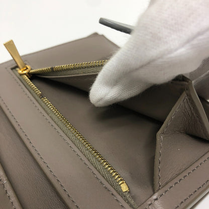 CELINE Folded wallet 10B643BRU leather gray Bicolor Medium Strap Wallet Women Used Authentic