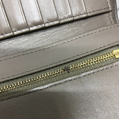 CELINE Folded wallet 10B643BRU leather gray Bicolor Medium Strap Wallet Women Used Authentic