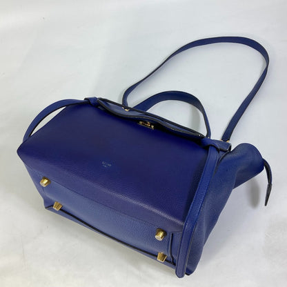 CELINE Shoulder Bag leather blue Handbag Belt bag Women Used Authentic