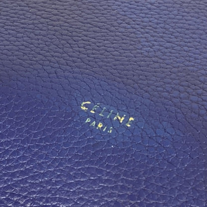 CELINE Shoulder Bag leather blue Handbag Belt bag Women Used Authentic