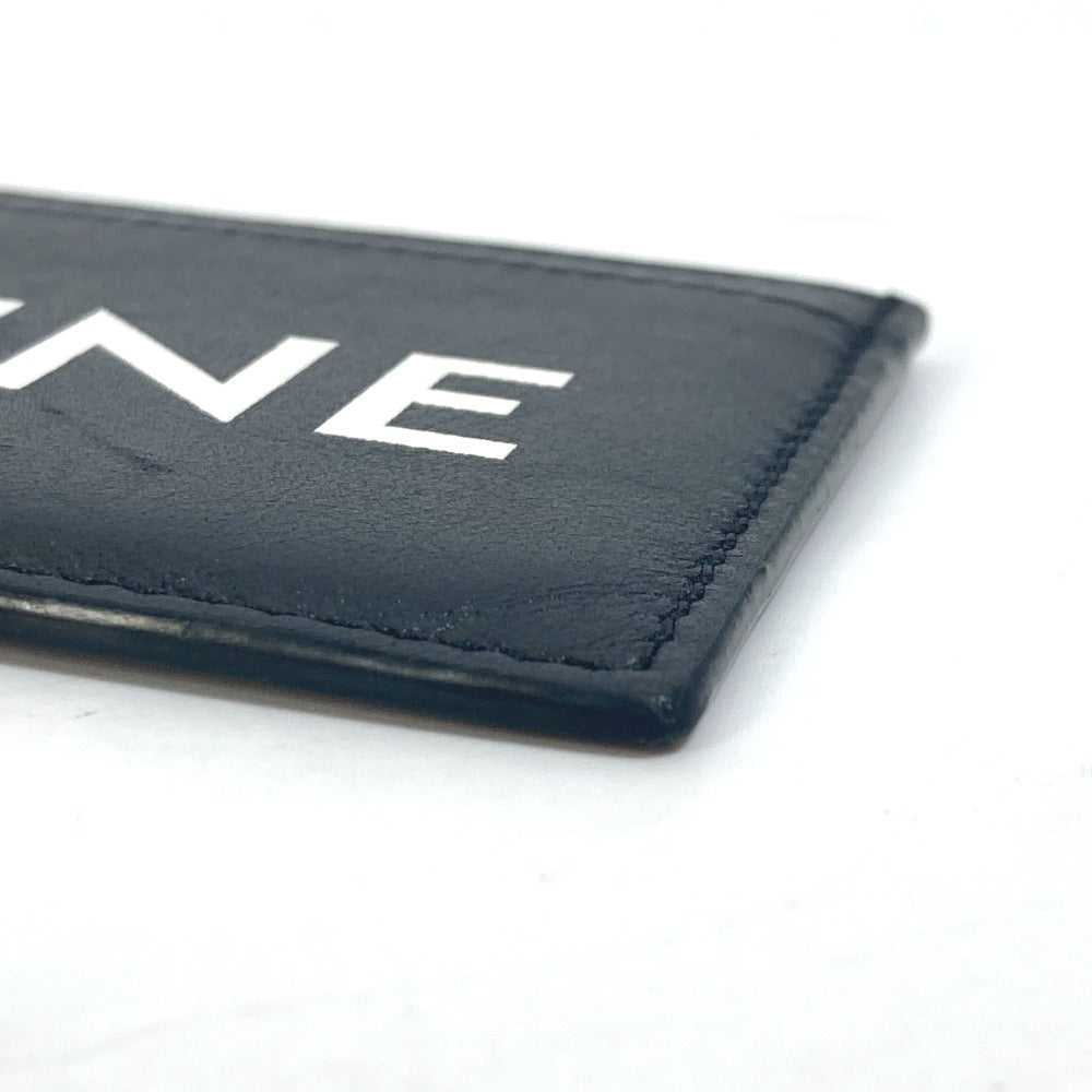 CELINE Card Case leather black Card holder logo mens Used Authentic