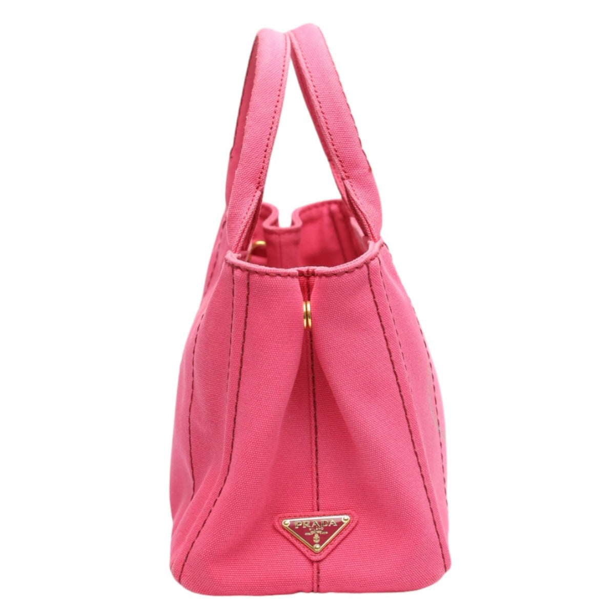 PRADA Tote Bag 1BG439 denim Fusha pink 2 way bag Canapa Women Used Authentic