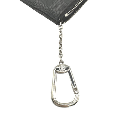 LOUIS VUITTON Key case Key holder  N60155 Damier Grafitto Canvas gray Graphite Pochette Cre