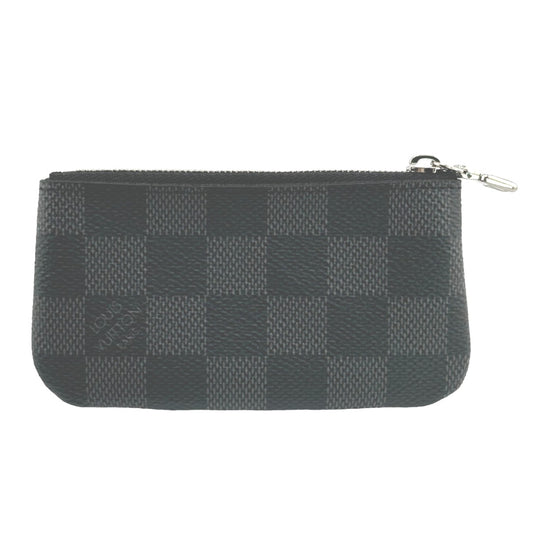 LOUIS VUITTON Key case Key holder  N60155 Damier Grafitto Canvas gray Graphite Pochette Cre