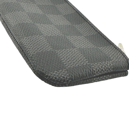 LOUIS VUITTON Key case Key holder  N60155 Damier Grafitto Canvas gray Graphite Pochette Cre