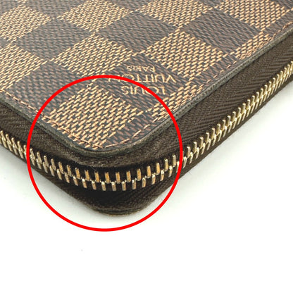 LOUIS VUITTON Long Wallet Purse N60015 Damier canvas Ebene Damier Zippy wallet