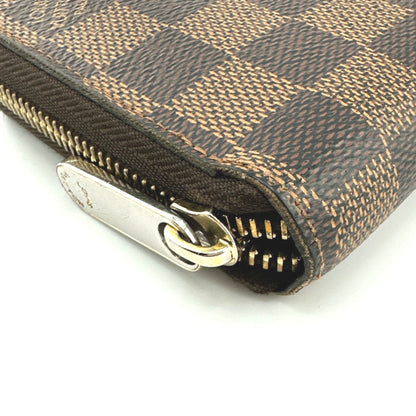 LOUIS VUITTON Long Wallet Purse N60015 Damier canvas Ebene Damier Zippy wallet