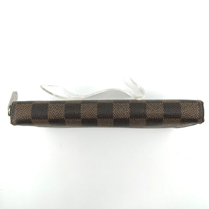LOUIS VUITTON Long Wallet Purse N60015 Damier canvas Ebene Damier Zippy wallet
