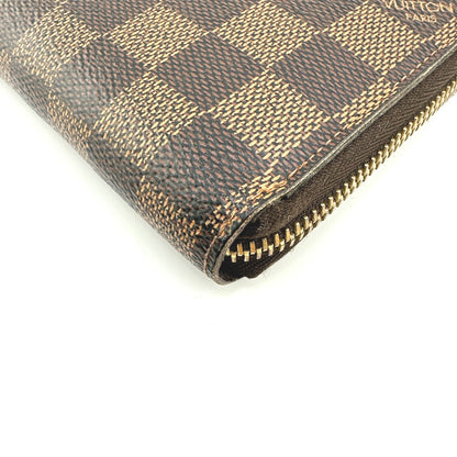 LOUIS VUITTON Long Wallet Purse N60015 Damier canvas Ebene Damier Zippy wallet