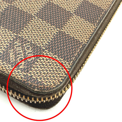 LOUIS VUITTON Long Wallet Purse N60015 Damier canvas Ebene Damier Zippy wallet