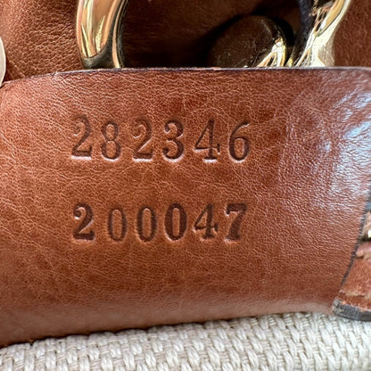 GUCCI Tote Bag 282346 canvas Antique brown Diamante