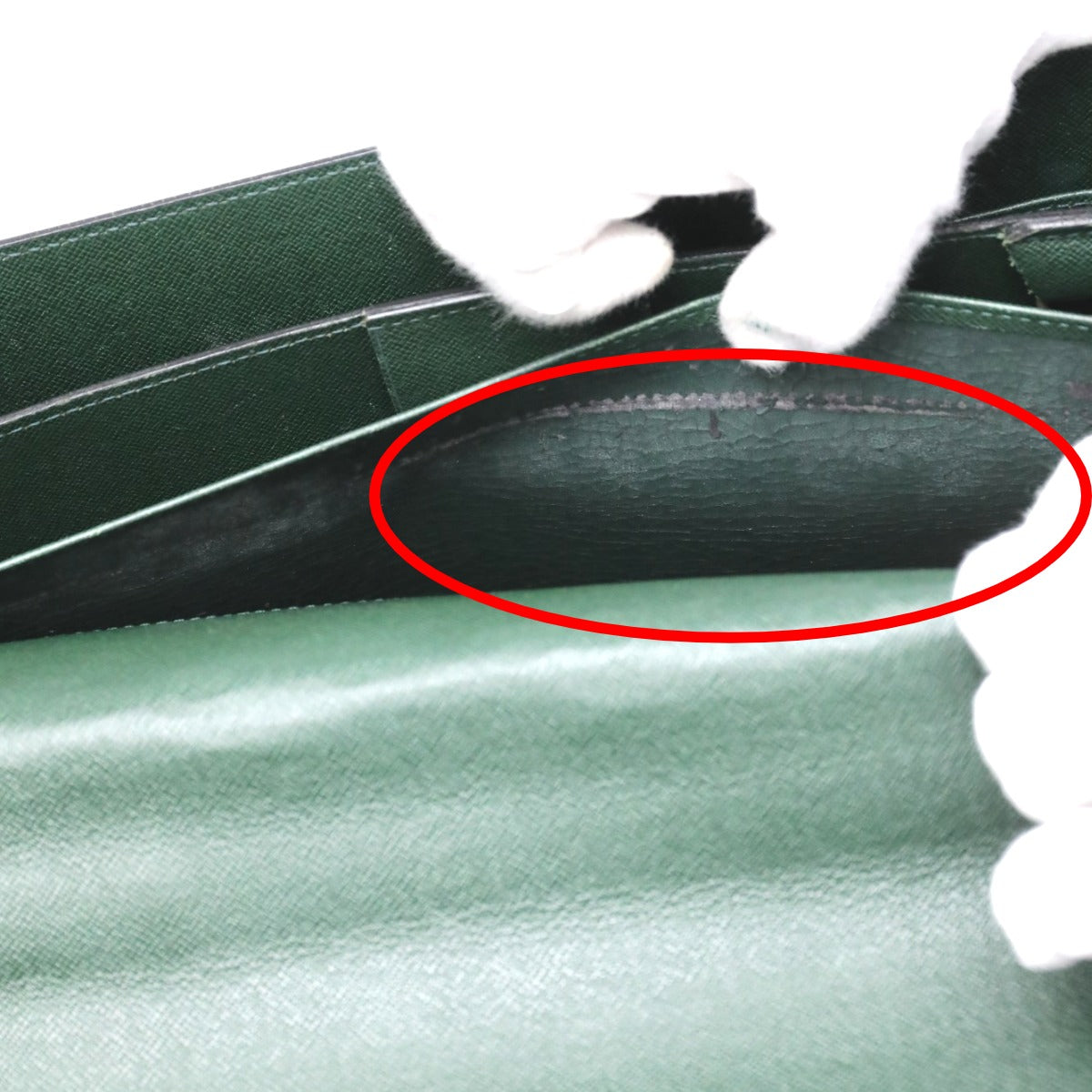 LOUIS VUITTON Business bag M30034 leather green Epithea Taiga Moskova