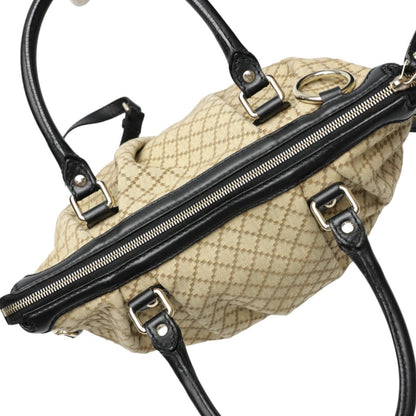 GUCCI Shoulder Bag 247902 canvas Black x beige Diamante