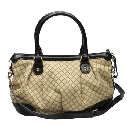 GUCCI Shoulder Bag 247902 canvas Black x beige Diamante