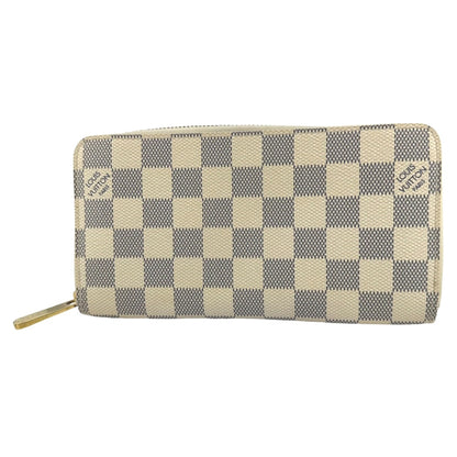 LOUIS VUITTON Long Wallet Purse N60019 Damier Azur Canvas white Azur Zippy wallet