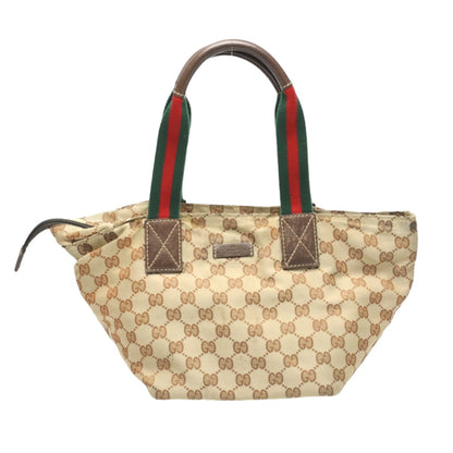 GUCCI Handbag 131228 GG canvas beige Tote Bag Sherry line Women Used Authentic