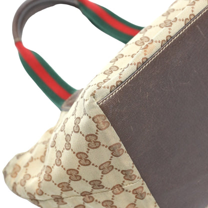 GUCCI Handbag 131228 GG canvas beige Tote Bag Sherry line Women Used Authentic