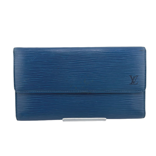 LOUIS VUITTON Long Wallet Purse M63385 Epi Leather Toledo Blue Epi Porte Tresor