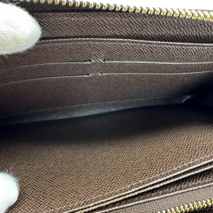 LOUIS VUITTON Long Wallet Purse N60015 Damier canvas, leather Brown Damier Zippy wallet old model
