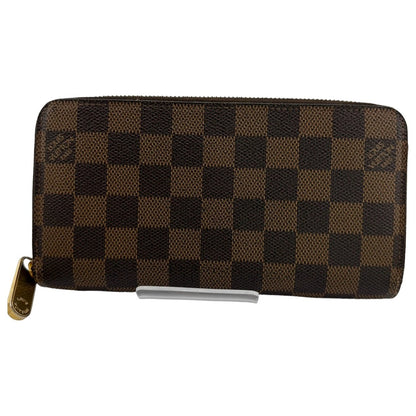 LOUIS VUITTON Long Wallet Purse N60015 Damier canvas, leather Brown Damier Zippy wallet old model