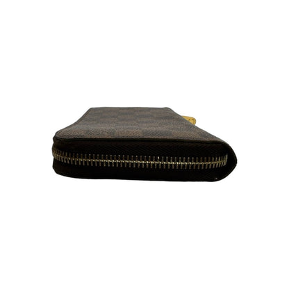 LOUIS VUITTON Long Wallet Purse N60015 Damier canvas, leather Brown Damier Zippy wallet old model