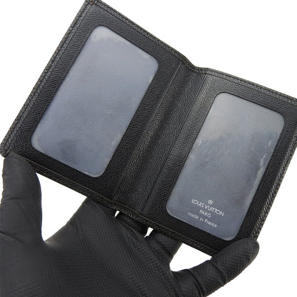 LOUIS VUITTON Card Case Taiga black