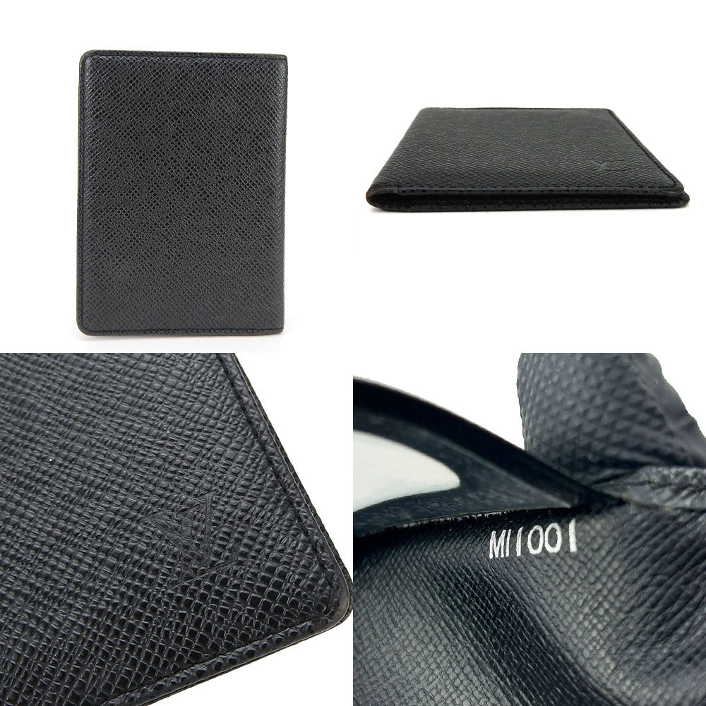 LOUIS VUITTON Card Case Taiga black
