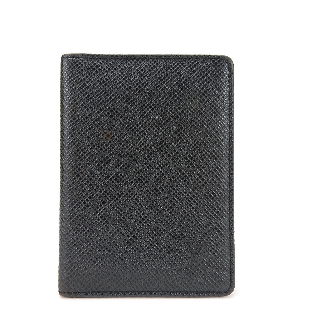 LOUIS VUITTON Card Case Taiga black