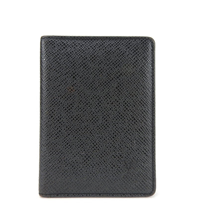 LOUIS VUITTON Card Case Taiga black