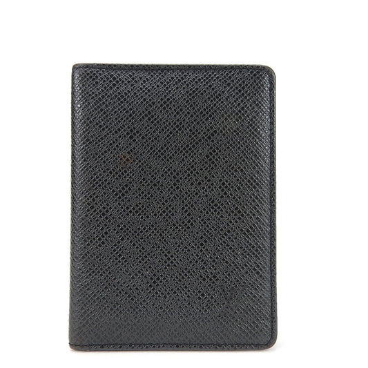 LOUIS VUITTON Card Case Taiga black