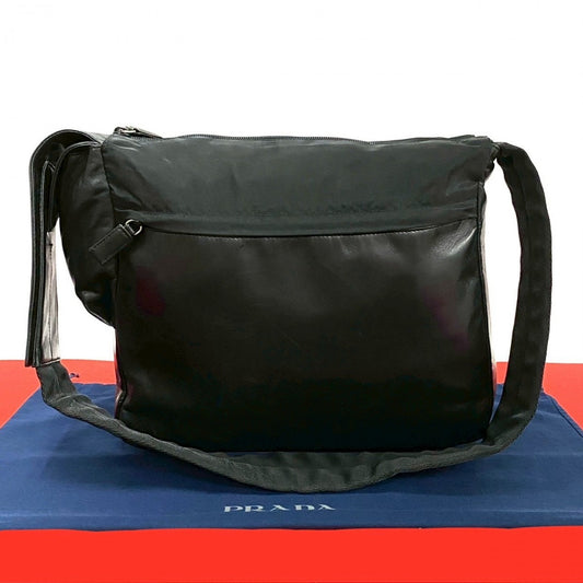 PRADA Shoulder Bag leather black