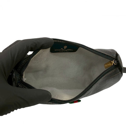 GUCCI Shoulder Bag leather black Sherry line