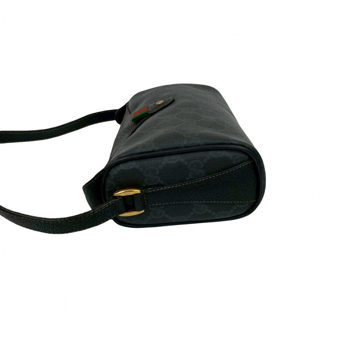 GUCCI Shoulder Bag leather black Sherry line