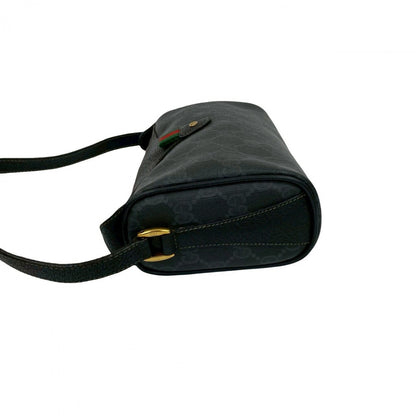 GUCCI Shoulder Bag leather black Sherry line