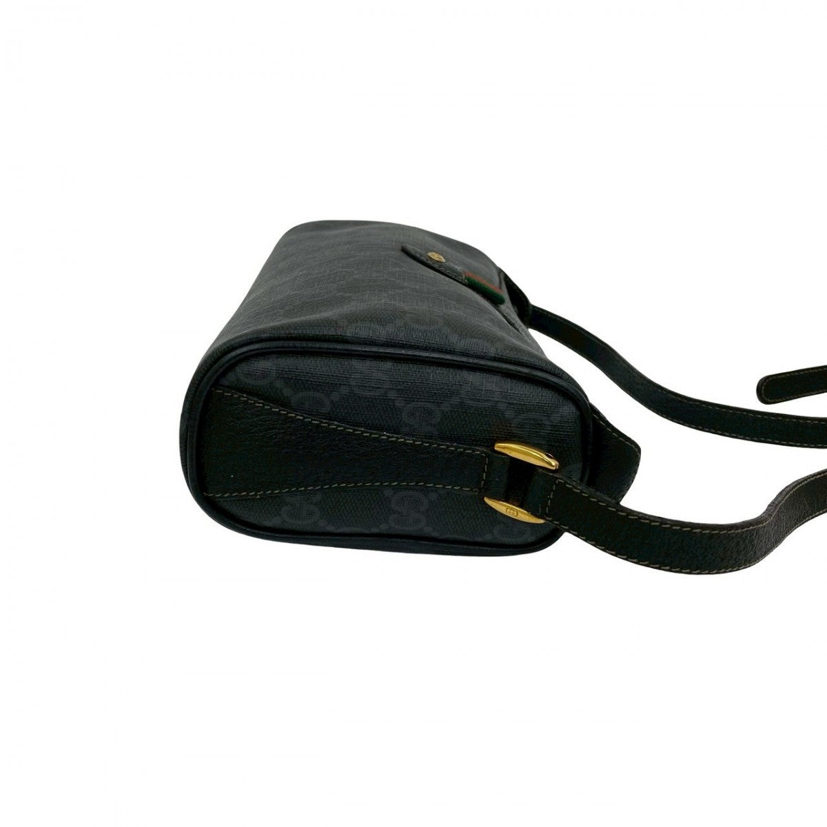 GUCCI Shoulder Bag leather black Sherry line