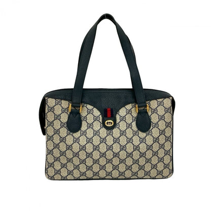 GUCCI Handbag leather Navy Sherry line