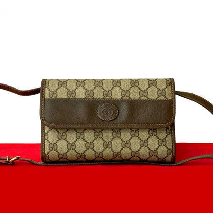 GUCCI Shoulder Bag leather Brown