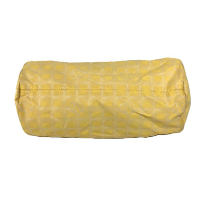CHANEL Shoulder Bag Nylon jacquard yellow New travel line Cylindrical