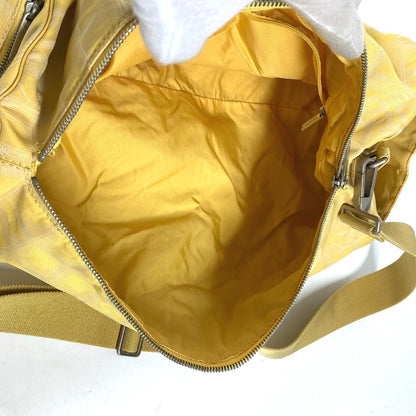 CHANEL Shoulder Bag Nylon jacquard yellow New travel line Cylindrical