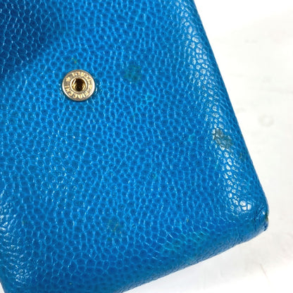 CHANEL Cigarette case A13511 Caviar skin blue CC COCO Mark
