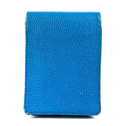 CHANEL Cigarette case A13511 Caviar skin blue CC COCO Mark
