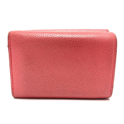 CHANEL Trifold wallet A70796 Caviar skin salmon pink CC COCO Mark W Hook Wallet Small Flap Wallet