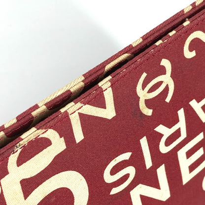 CHANEL Pouch canvas Red Bysy line logo